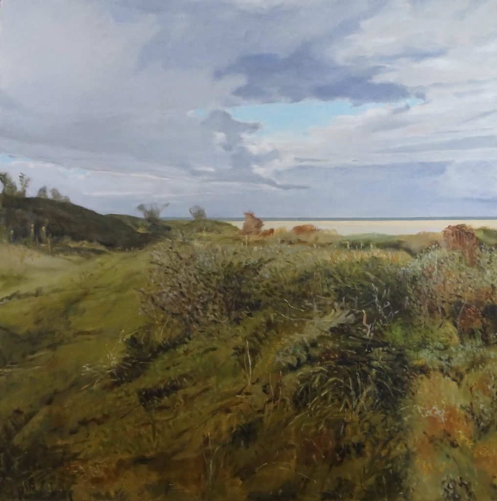 Schiermonnikoog, Westerstrand | olieverf op paneel | 50×50 cm